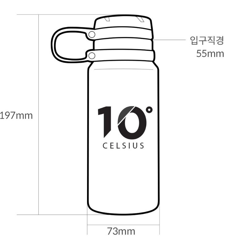 10도씨 트라이탄 스포츠 보틀, 핑크, 600ml