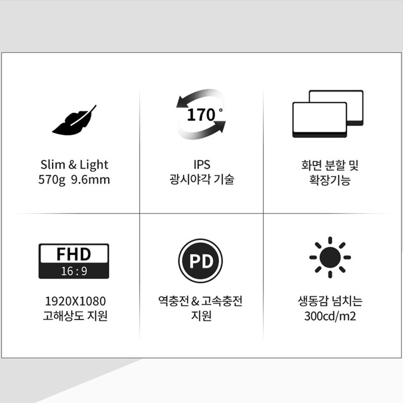 빅트랙 39.62cm FHD IPS 휴대용 모니터, 156PM01