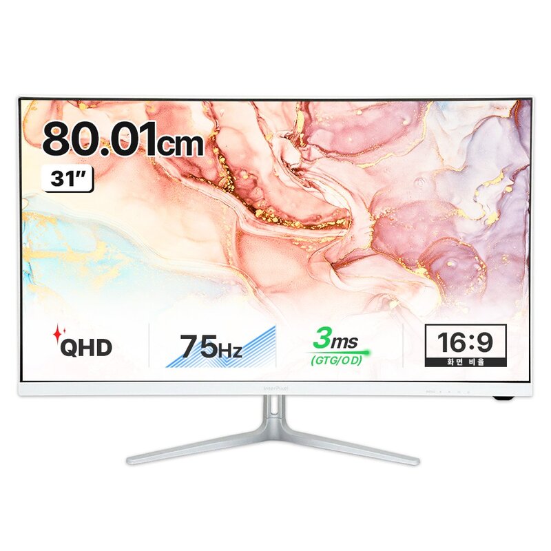 인터픽셀 QHD IPS 75Hz 평면 모니터 화이트 에디션, 80cm, IPQ3220(일반)