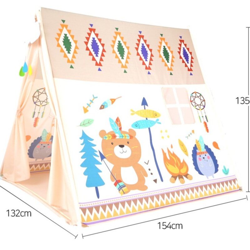 오즈토이 초대형 캠핑 베어 인디언 텐트 하우스, 혼합색상, 1개