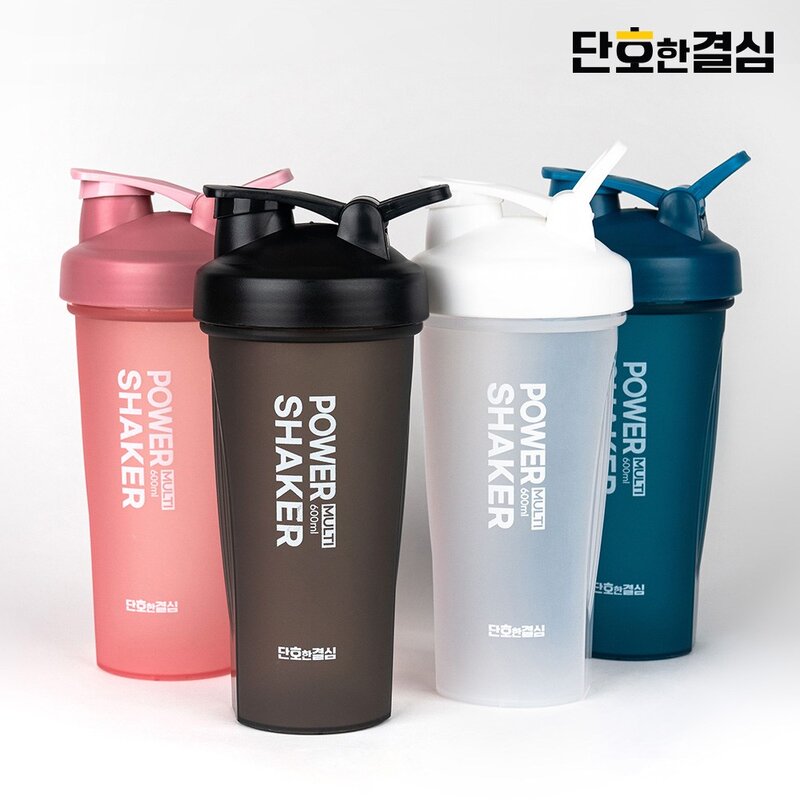 단호한결심 쉐이커 헬스 운동 스포츠 프로틴 쉐이크통 텀블러 600ml, 퓨어화이트, 1개