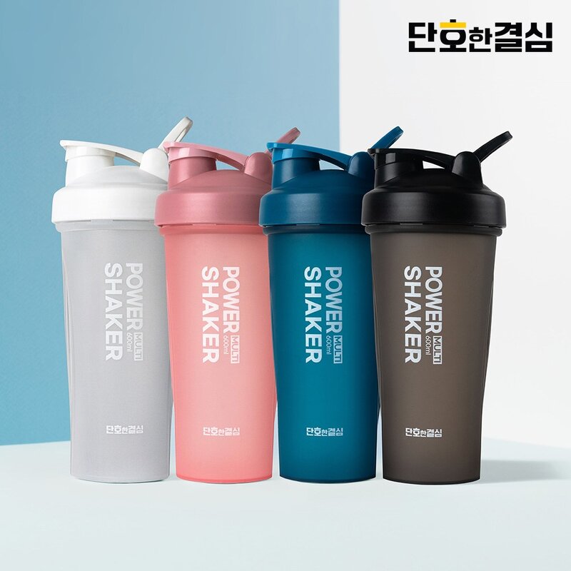 단호한결심 쉐이커 헬스 운동 스포츠 프로틴 쉐이크통 텀블러 600ml, 퓨어화이트, 1개