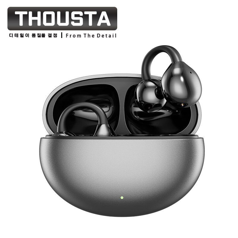 THOUSTA 고음질 HiFi 노이즈캔슬링 오픈형 블루투스 V5.4 이어폰 귀걸이형, 스킨