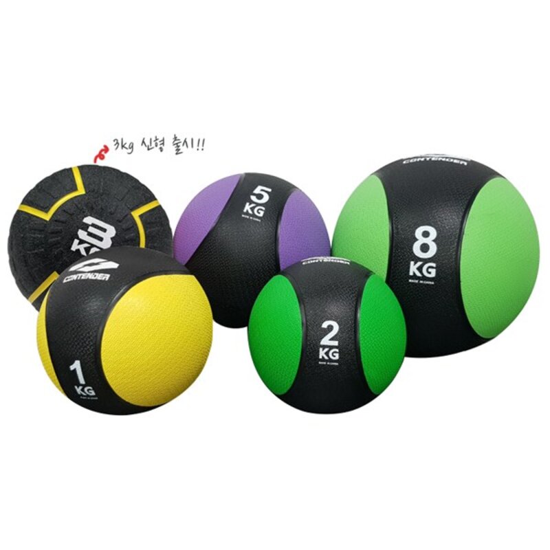 컨텐더 CWE-364 RUBBER MEDICINE BALL 다기능 운동용볼 메디신볼, 1kg, 1개