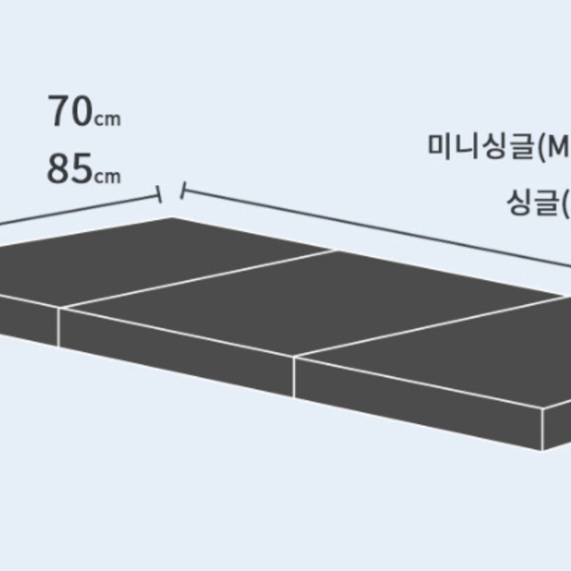 매직베드 3단접이식 매트리스 + 이불 + 베개 베개솜포함 침구세트