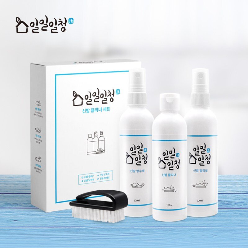 일일일청 공식판매처 신발클리너 세트 얼룩제거제+탈취제+방수제, 1개, 120ml