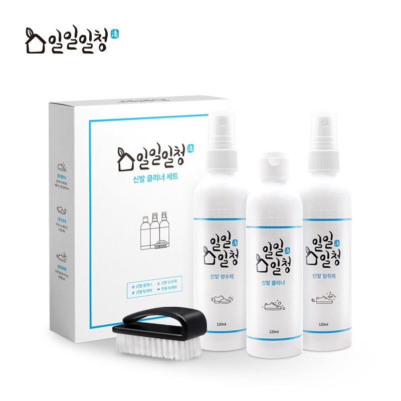 일일일청 공식판매처 신발클리너 세트 얼룩제거제+탈취제+방수제, 1개, 120ml