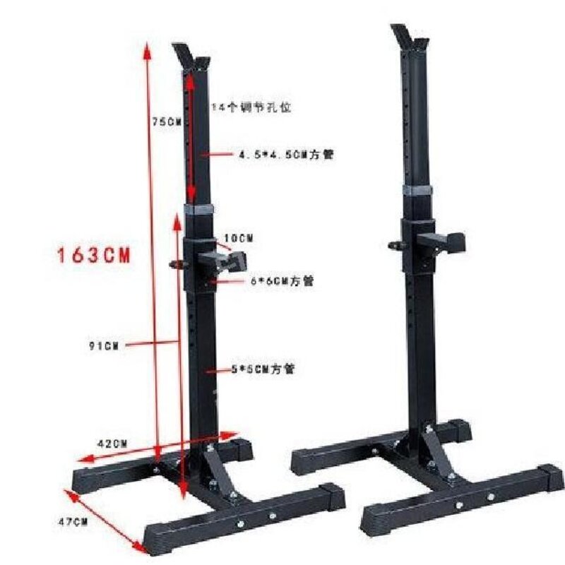 바벨거치대 스쿼트랙 역기거치대 거치대 가정용 벤치프레스, 블랙 분리형 스쿼트 랙