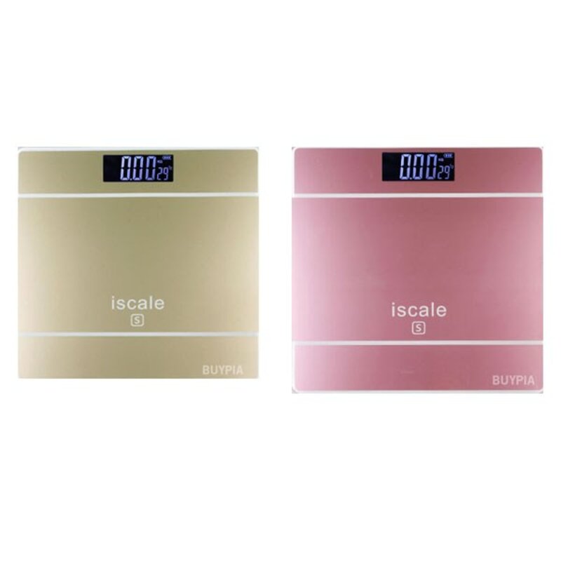 ISCALE 체중계 (5mm강화유리 백라이트LCD), (컬러:핑크), 아이스케일 체중계