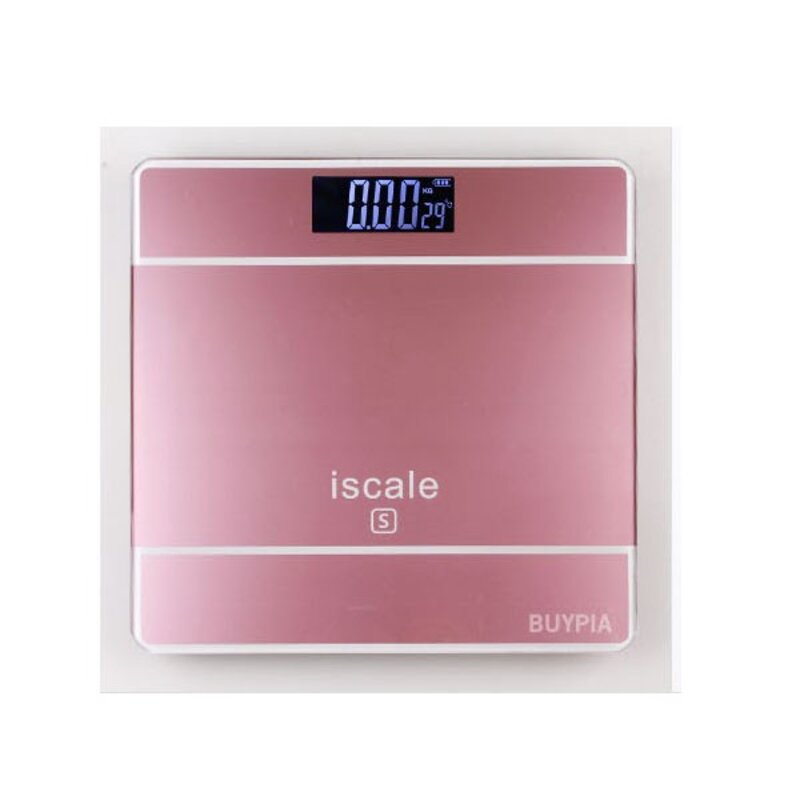 ISCALE 체중계 (5mm강화유리 백라이트LCD), (컬러:핑크), 아이스케일 체중계