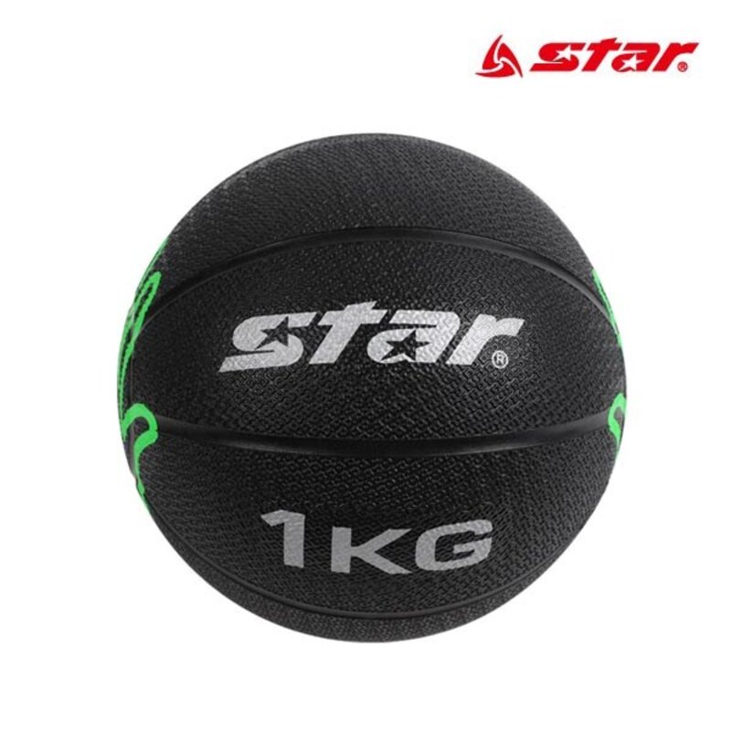 STAR 메디슨볼 블랙 1kg~5kg 메디신볼 재활운동 복근, 1kg, 1개