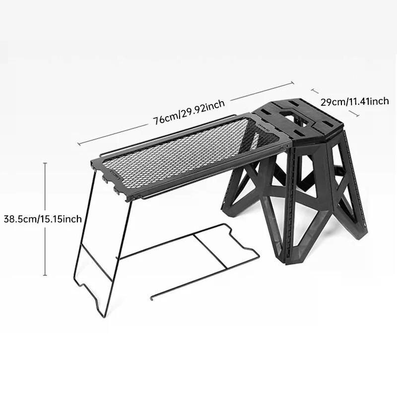 캠핑테이블의자 접이식의자테이블 휴대용 다기능 경량 캠핑 장비, 3. black stool