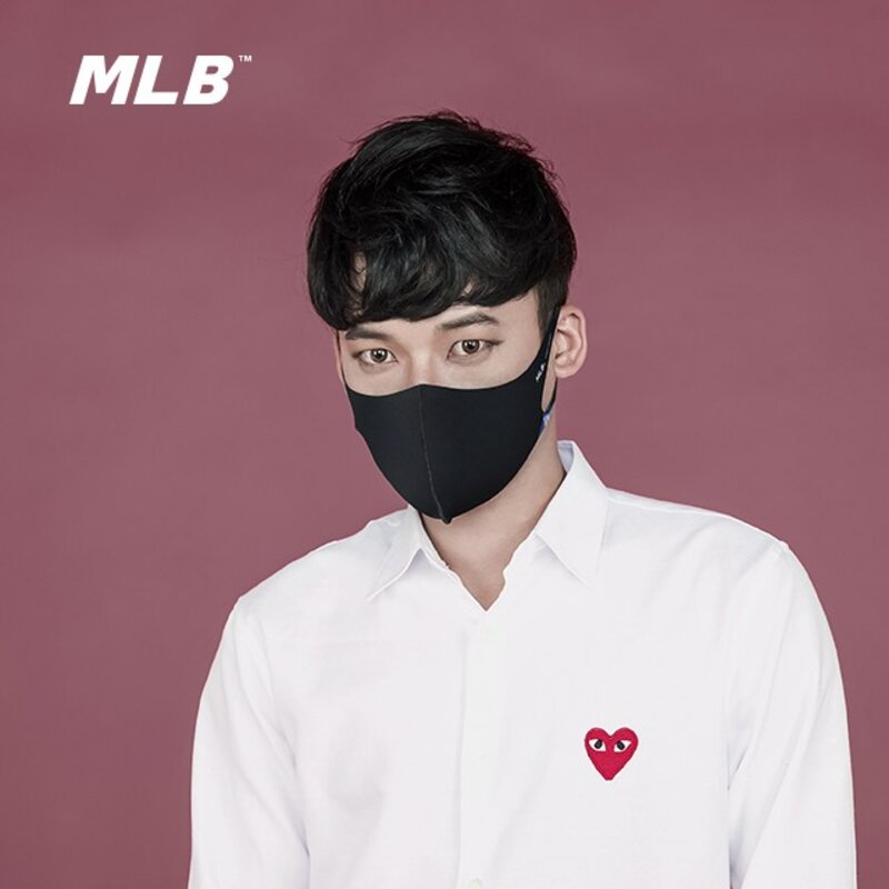 MLB 패션 마스크 자외선 차단 블랙 연예인