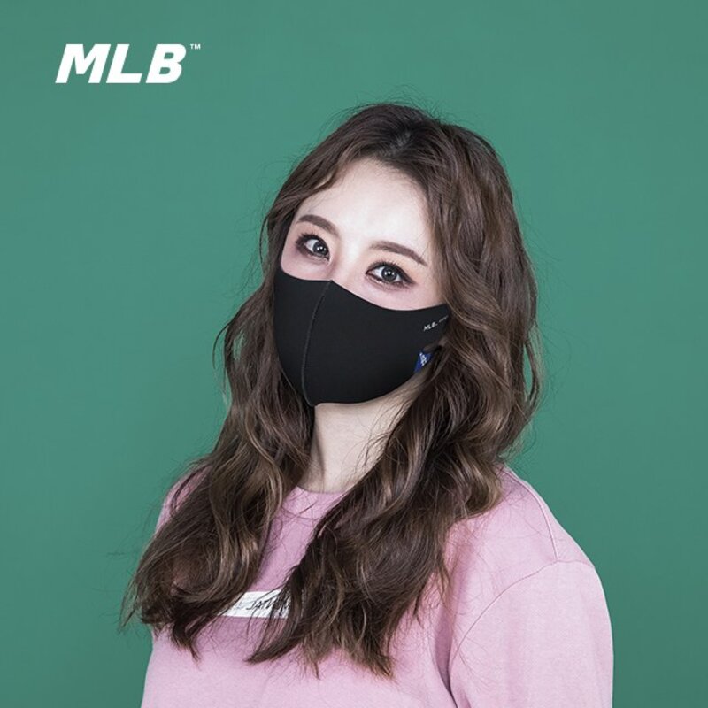 MLB 패션 마스크 자외선 차단 블랙 연예인