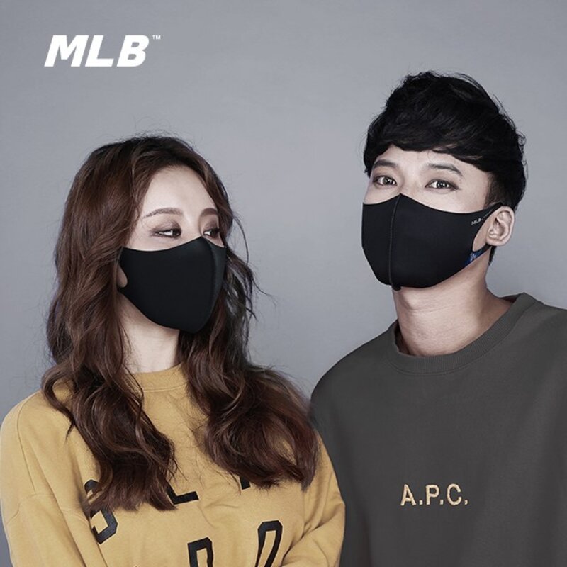 MLB 패션 마스크 자외선 차단 블랙 연예인