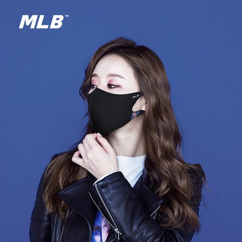 MLB 패션 마스크 자외선 차단 블랙 연예인