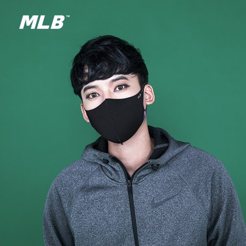 MLB 패션 마스크 자외선 차단 블랙 연예인