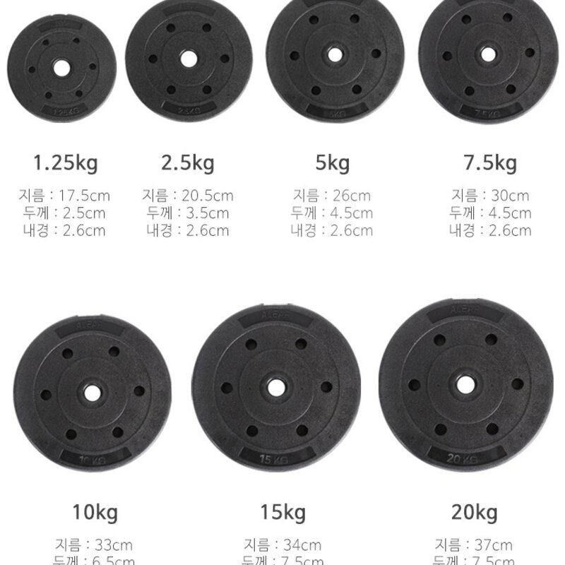 아리프 플렉스 바벨 원판 20kg 1개