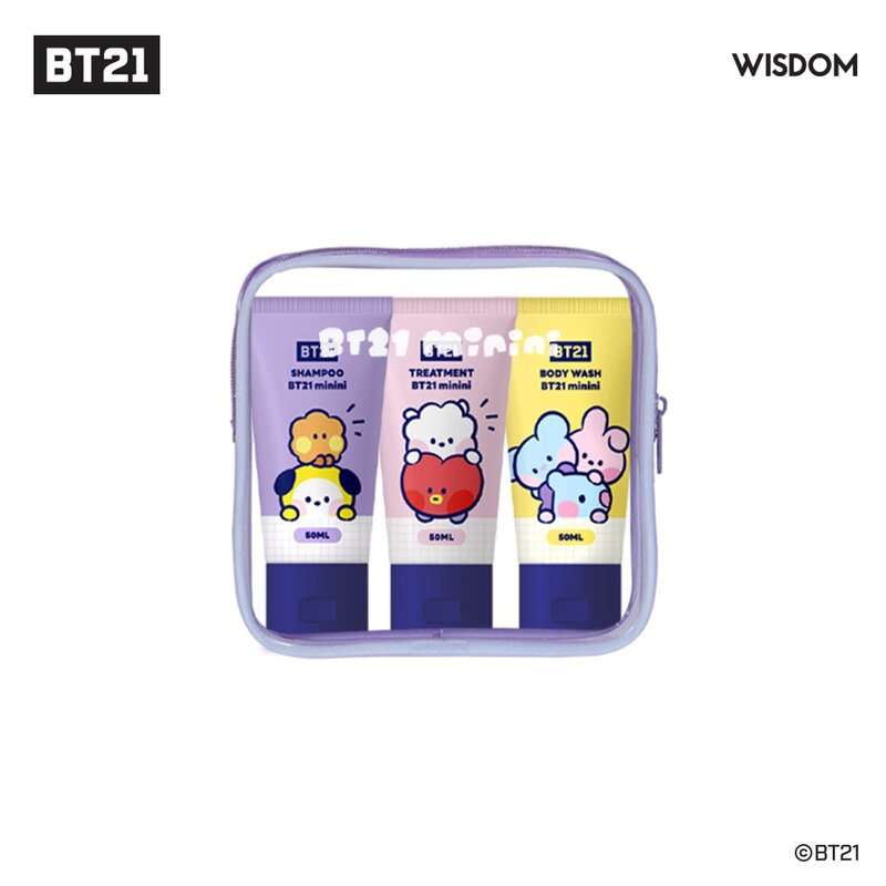 BT21 미니니 여행용 키트 세면도구 3종세트샴푸트리트먼트바디워시