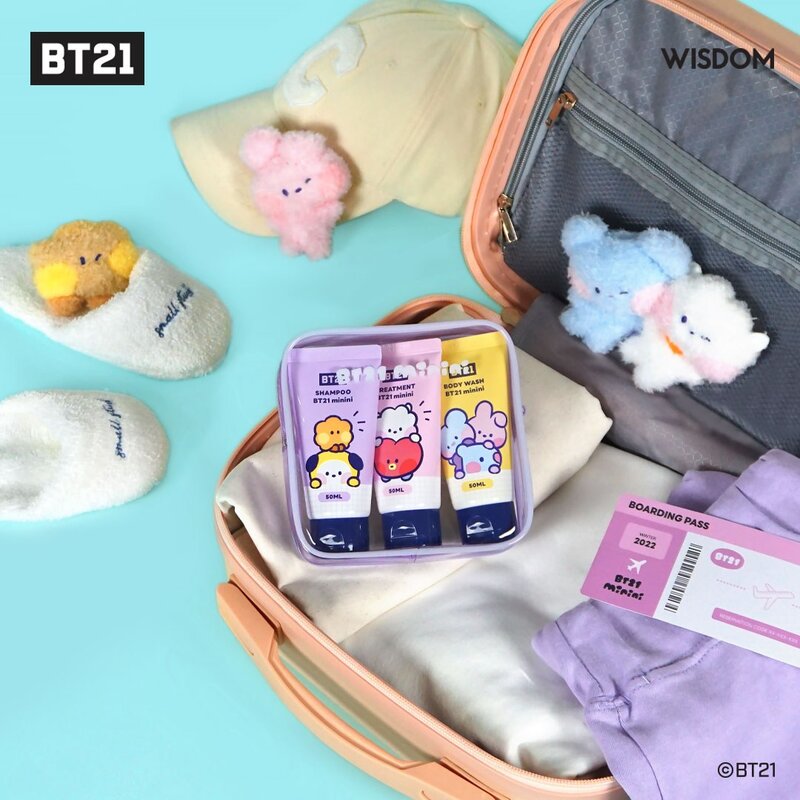 BT21 미니니 여행용 키트 세면도구 3종세트샴푸트리트먼트바디워시