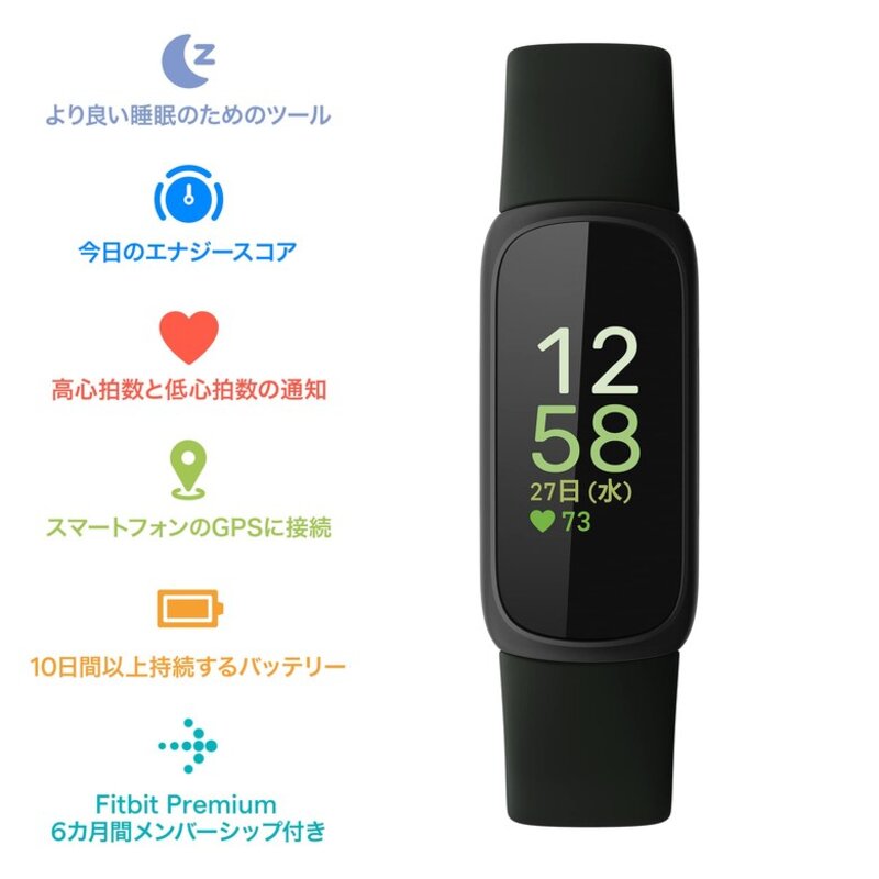 Fitbit Inspire 3 피트니스 트래커 Midnight ZenBlack FRCJK LS사이즈 FB424BKBK-FRCJK[일본 정규품]